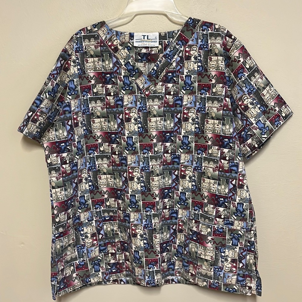 Monkey Scrub Top Double Front Pockets 🐒🐒